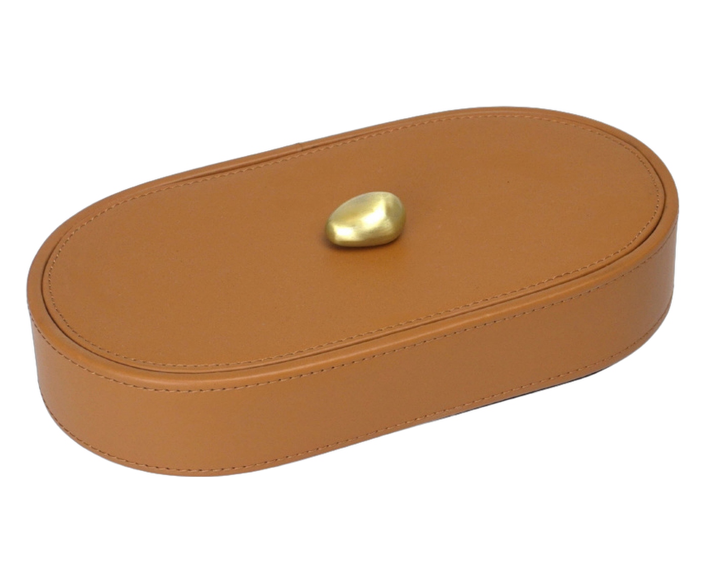 Porta-Objetos Decorativo Custor Chocolate e Dourado image number 1