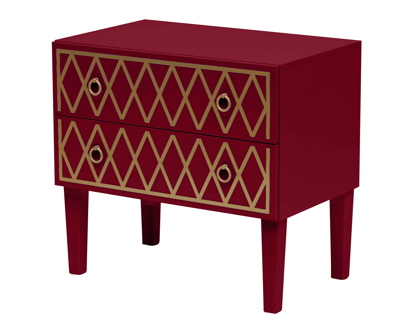 Mesa de Cabeceira Losangos Firebrick - Vermelho - image 1
