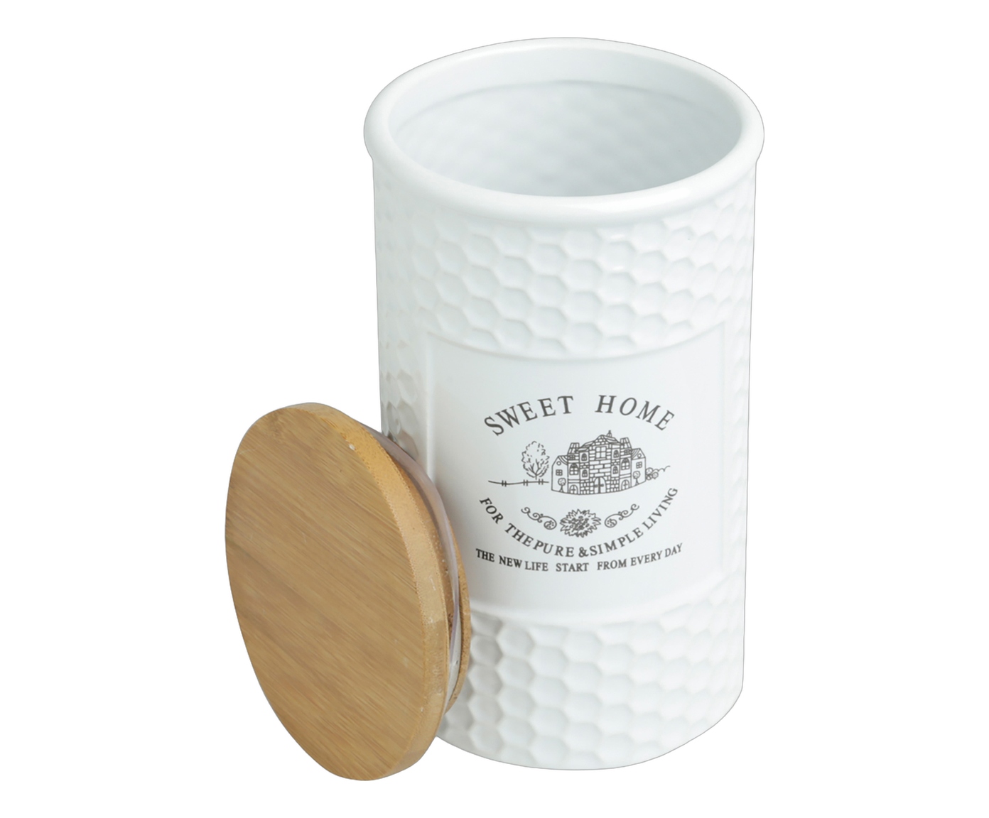 Jogo de Potes em Cer&acirc;mica Sweet Home Branco image number 4
