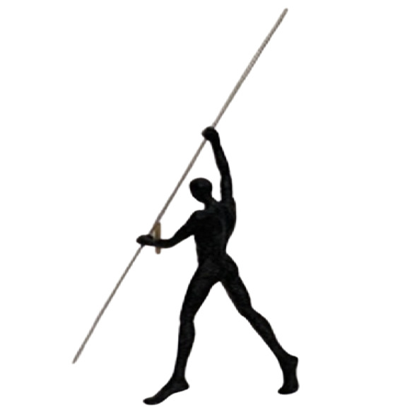 Escultura Atleta Reto Com Vara Preto image number 0