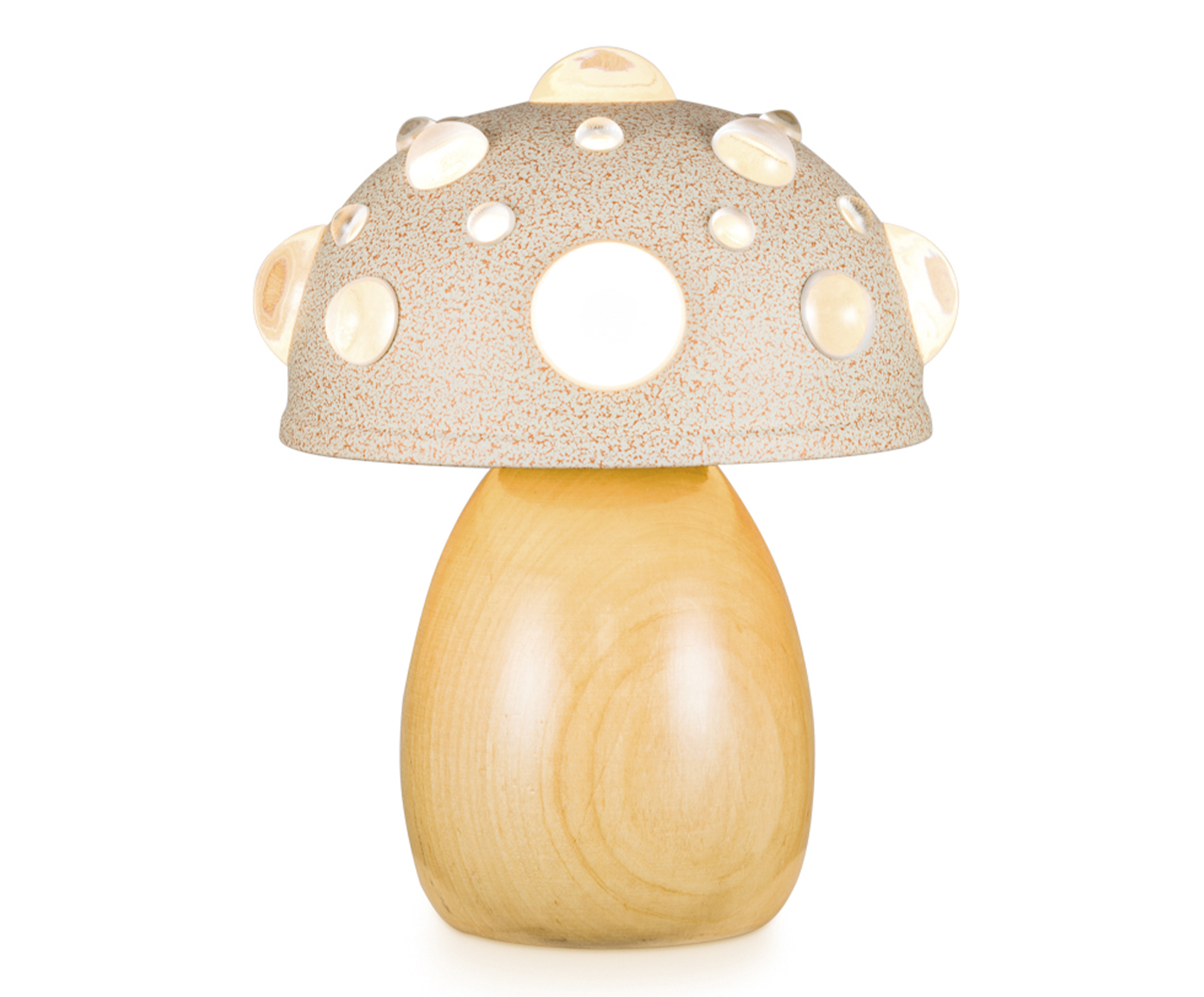 Lumin&aacute;ria Mini Cogumelo Coral e Marfim image number 1