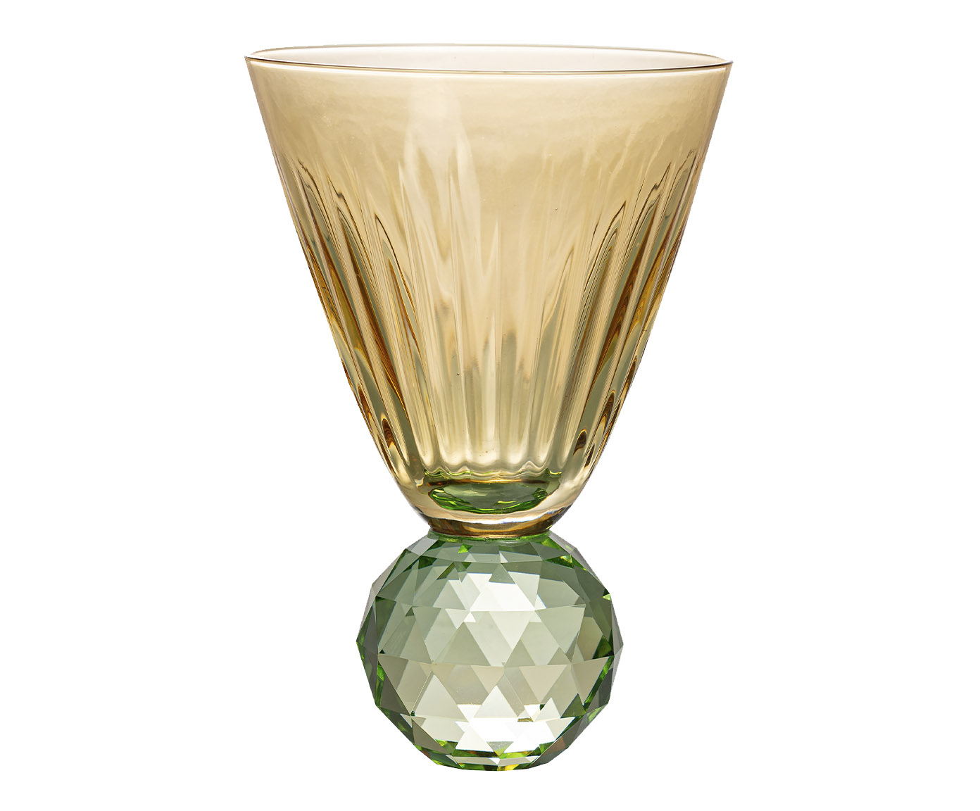 Ta&ccedil;a de Vidro Joy Verde e Marrom Claro image number 0