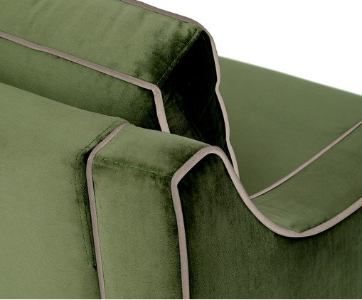 Sof&aacute; Windsor em Veludo - Verde com Vivo Cru image number 10