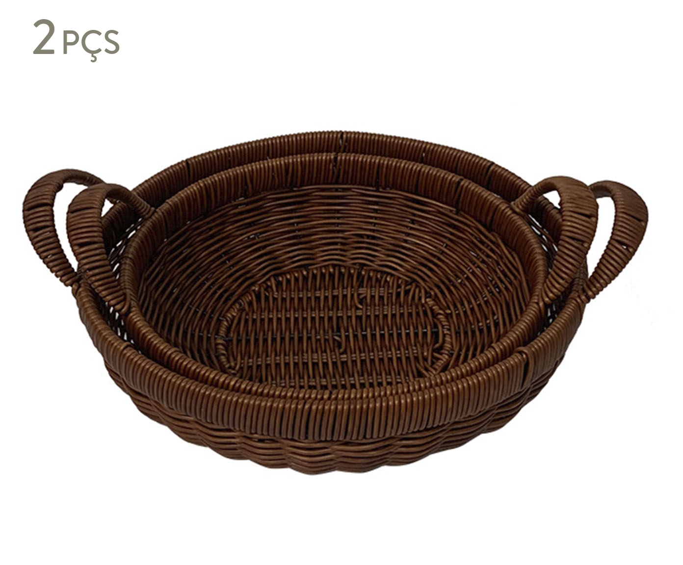 Jogo de Cestas Decorativa Naturel Marrom Escuro - image 0