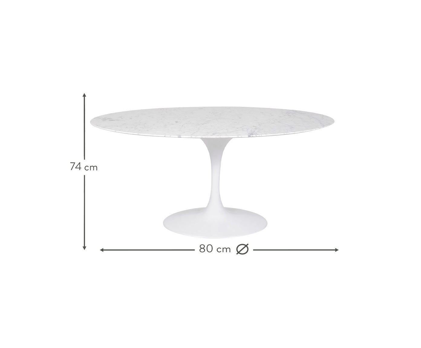 Mesa Saarinen Oval Carrara Base Branca image number 4