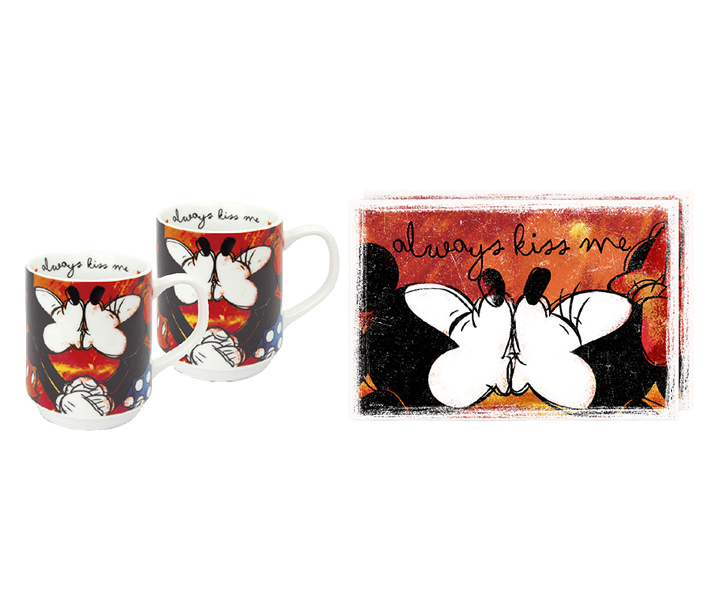 Jogo de Mugs e Lugares Americano Mickey e Minnie Vermelho image number 0