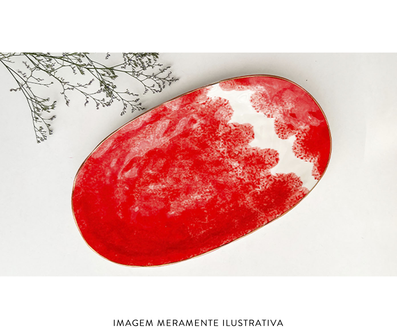 Centro de Mesa Oval Dual Vermelho - image 1