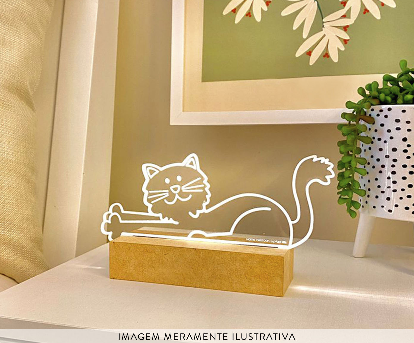 Lumin&aacute;ria de Mesa com Led Gato - 20X10X6cm image number 2