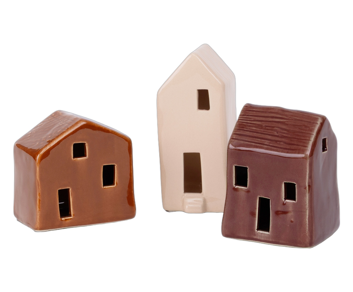 Jogo de Esculturas Casas em Cer&acirc;mica Enrico image number 1