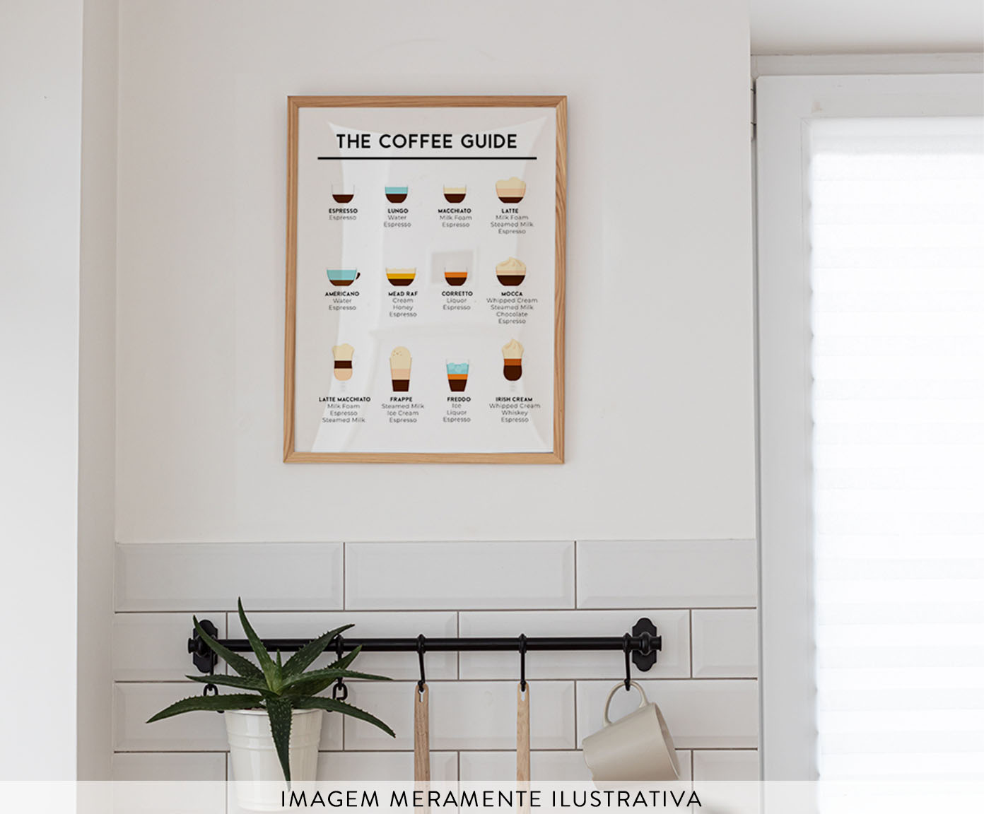 Quadro The Coffee Guide com Moldura em Madeira image number 2