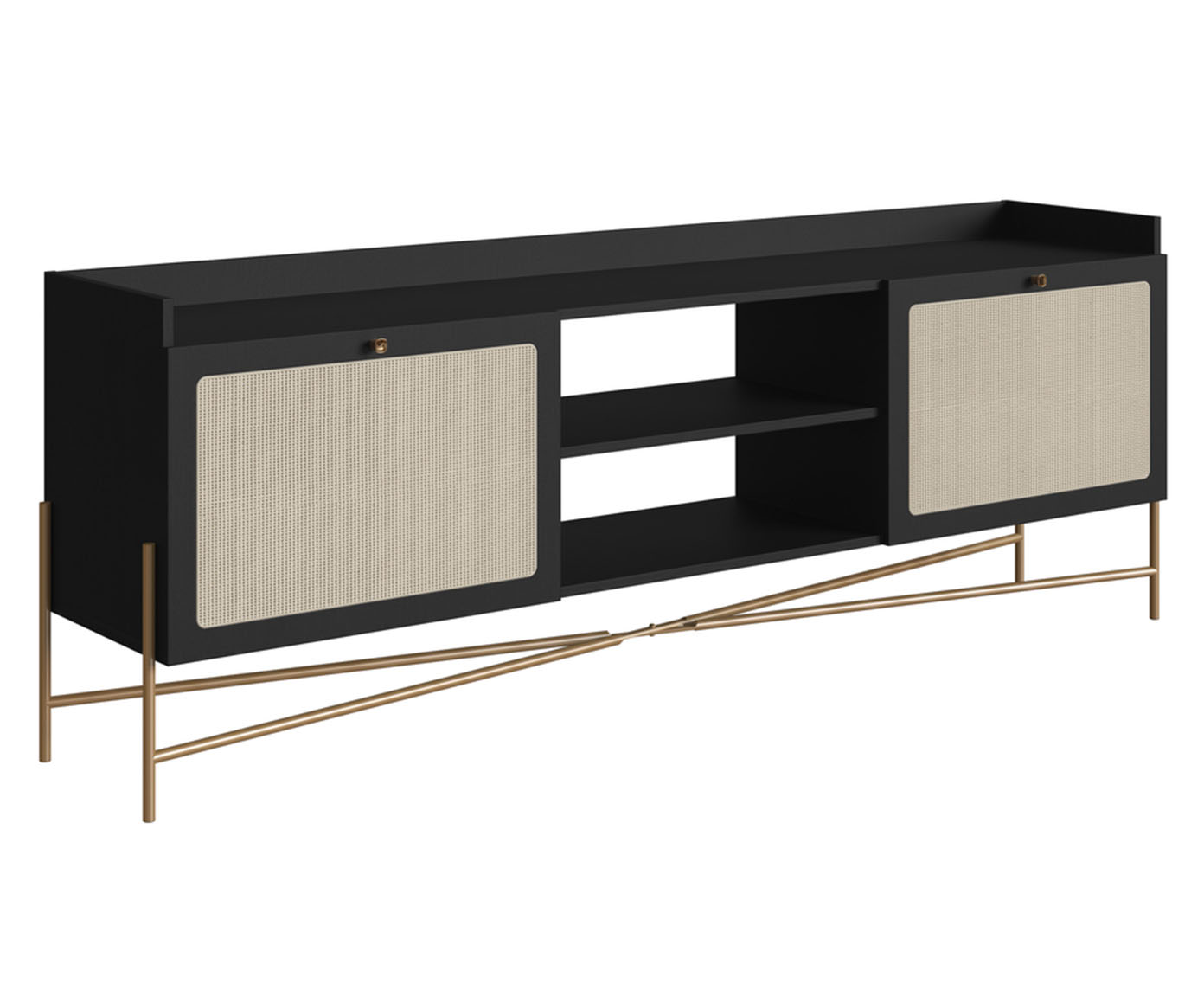 Rack Tela Oslo Nero e Dourado image number 0