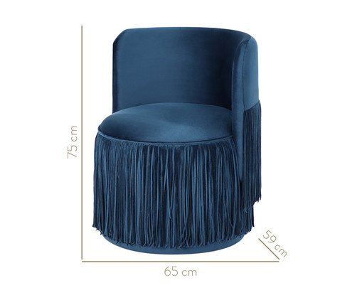 Poltrona Franja Dupla - Azul image number 10