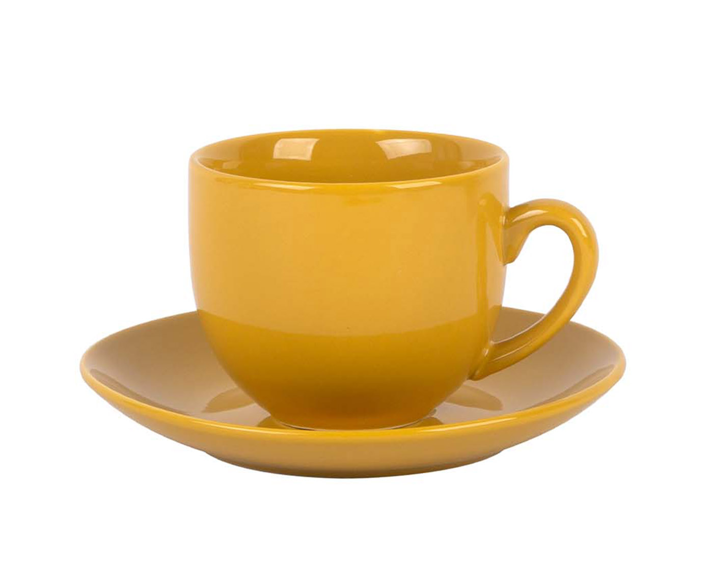 Xicara e Pires Para Ch&aacute; Mix And Match em Porcelana Amarelo A&ccedil;afr&atilde;o - image 0