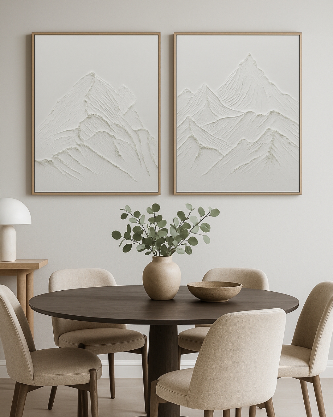 Quadro Montanhas em Gesso Branco St. Moritz B image number 1