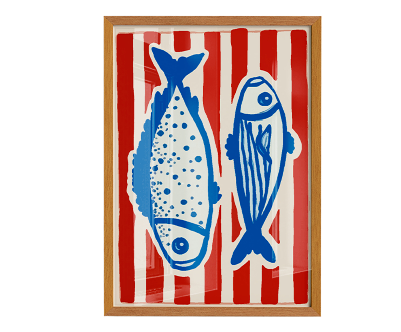 Quadro Peixes com Moldura Marrom - image 0