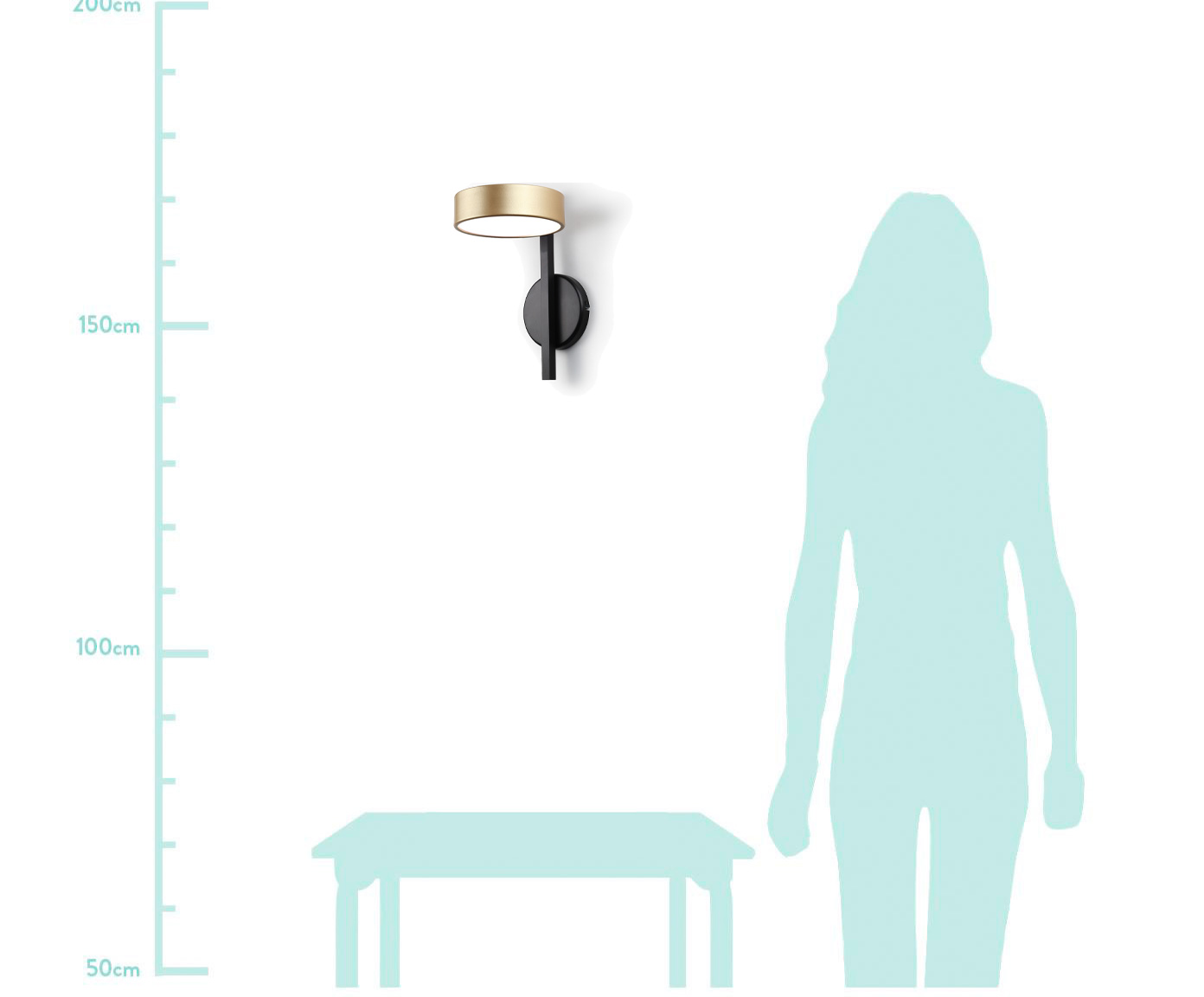 Arandela de Led 8W Carissa Preto e Dourado - Bivolt image number 1