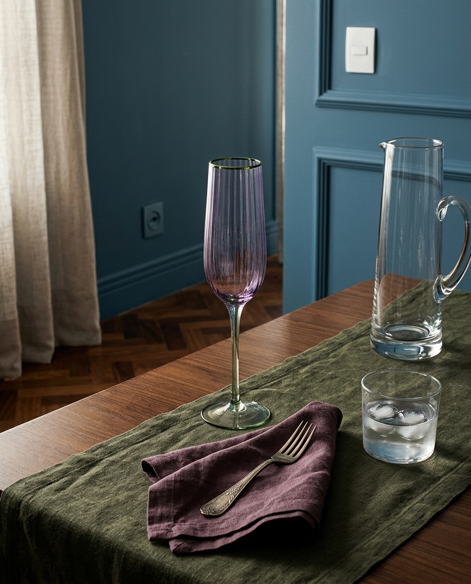 Ta&ccedil;a para Champanhe Lav&iacute;nia Roxo e Verde image number 2