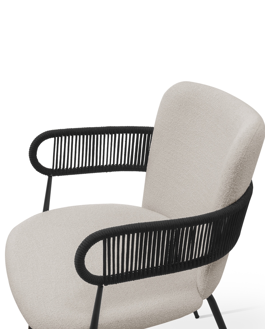 Cadeira Bled Black Boucle Slin Mescla Bege image number 4
