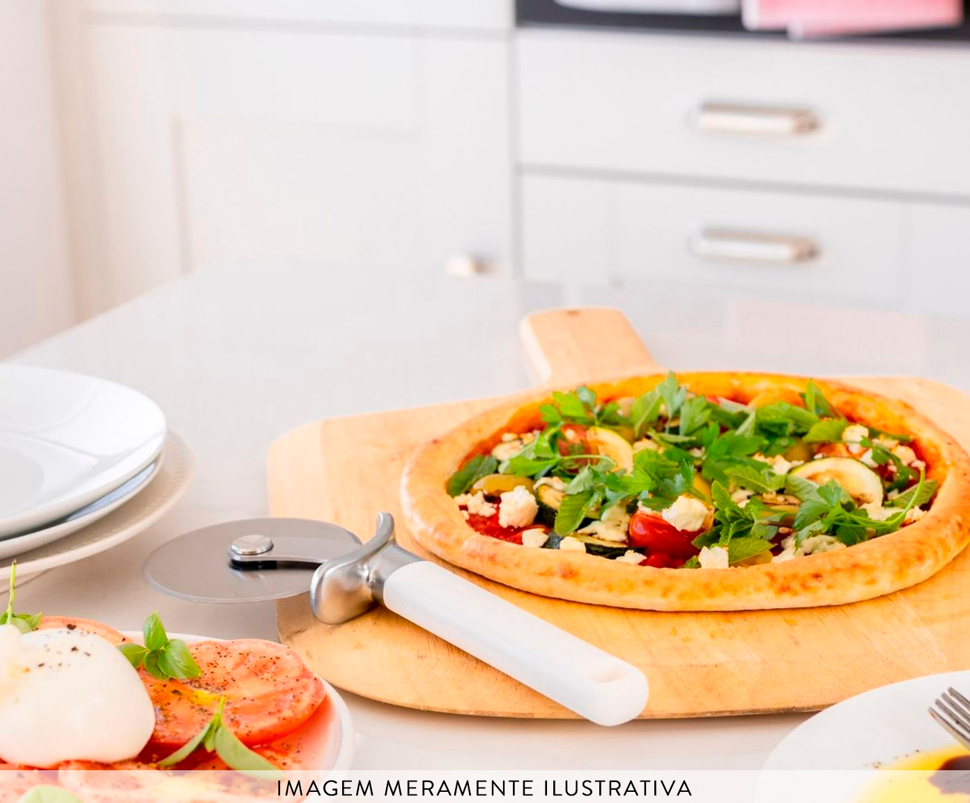 Cortador de Pizza Profissional em Inox Kitchenaid Branco image number 2