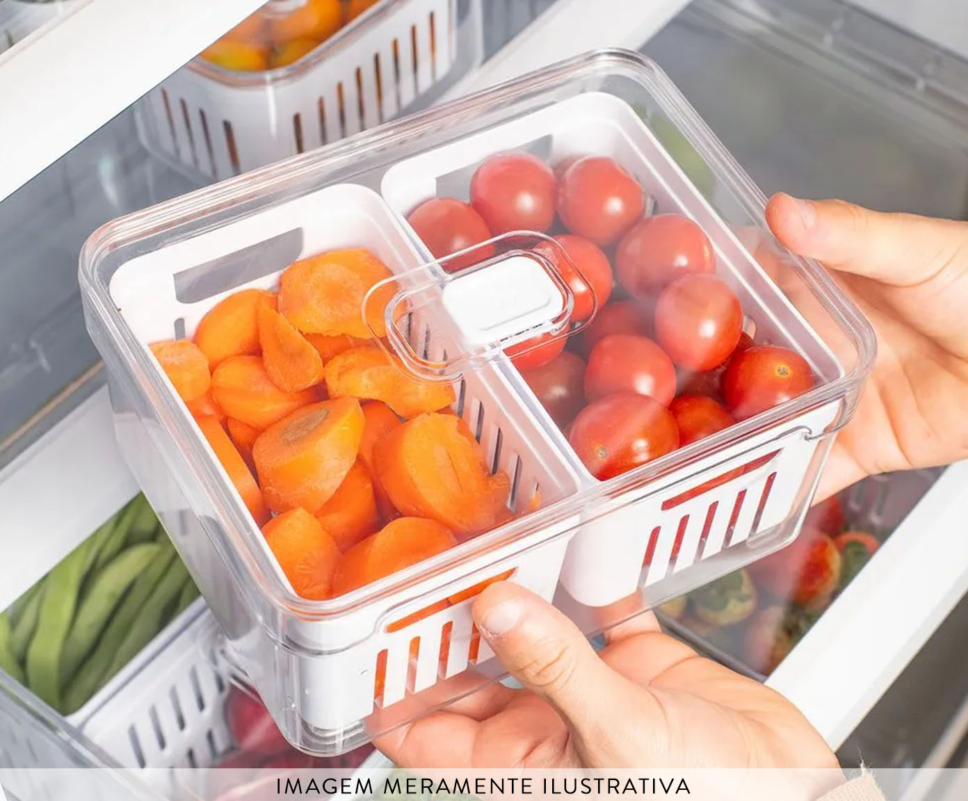 Organizador Clear Fresh com 02 Cestos Natural - image 1