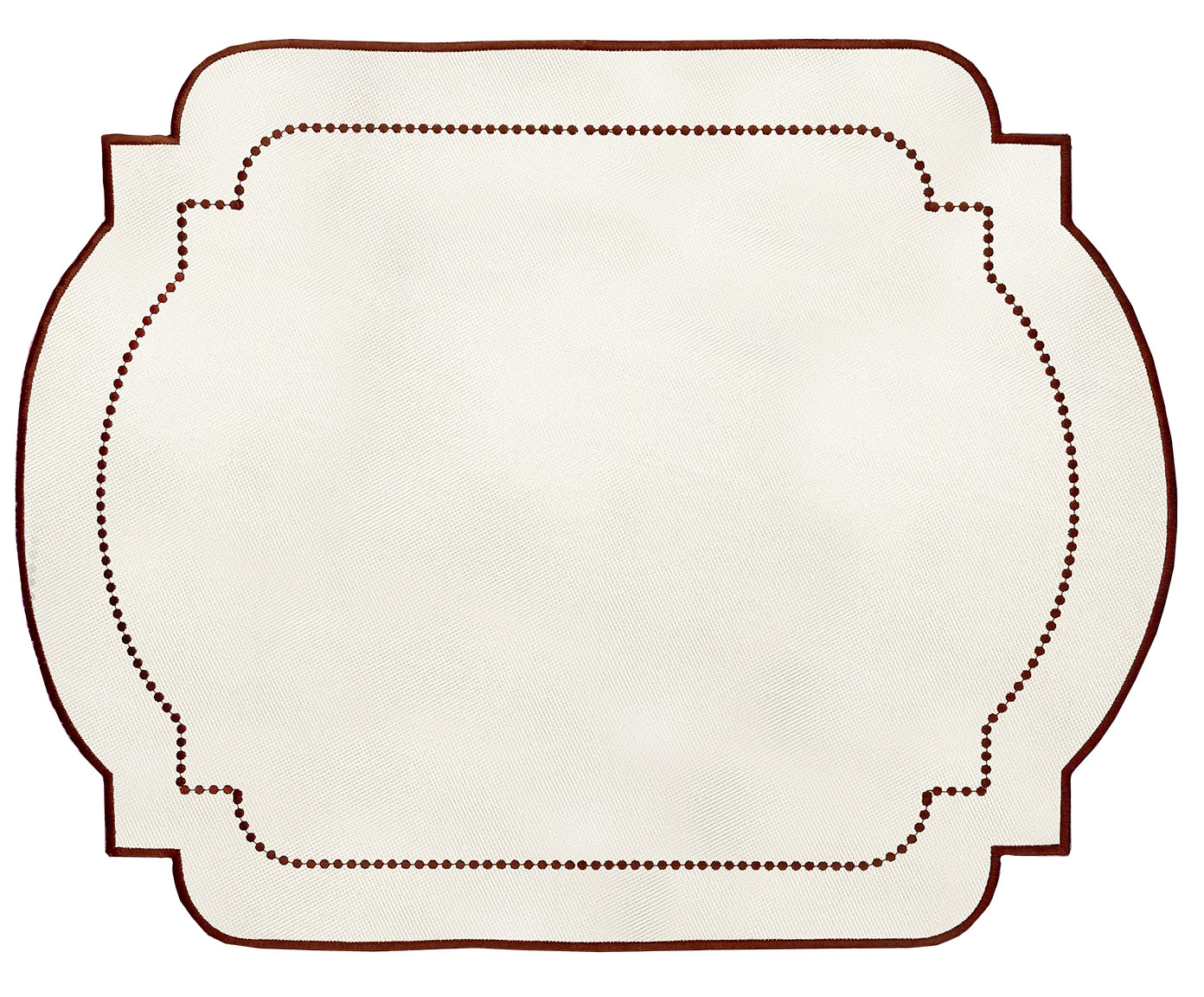 Lugar Americano com Bordado Chilly - Off-White e Ocre - image 0
