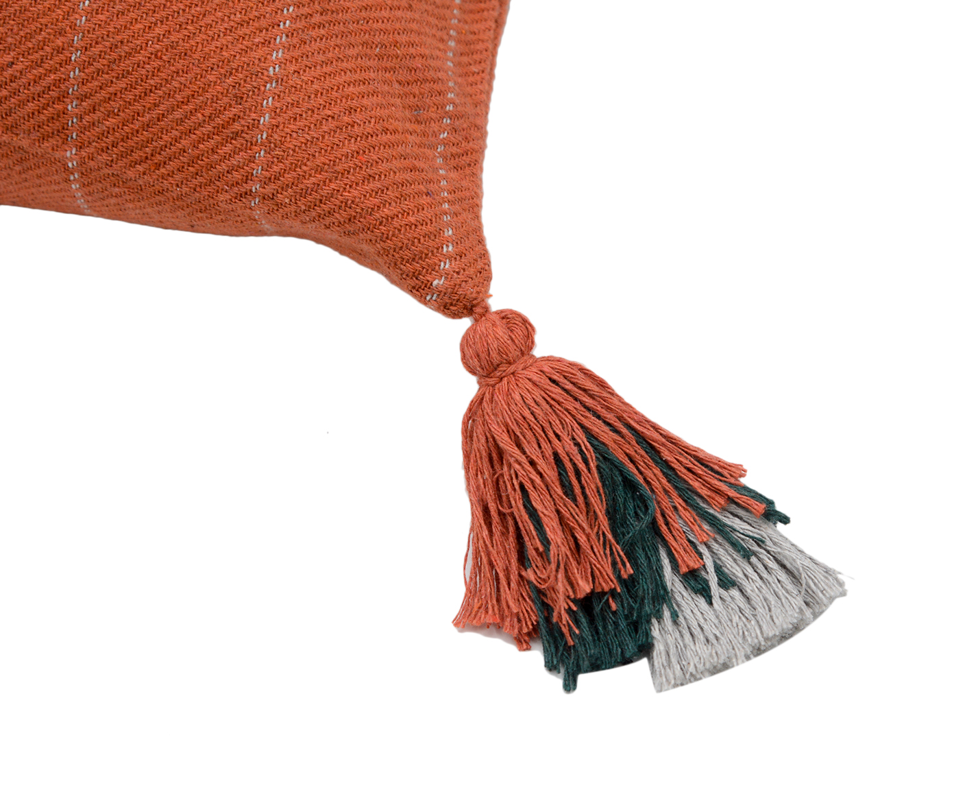 Capa de Almofada com Tassel Etnica Telha e Cinza image number 3