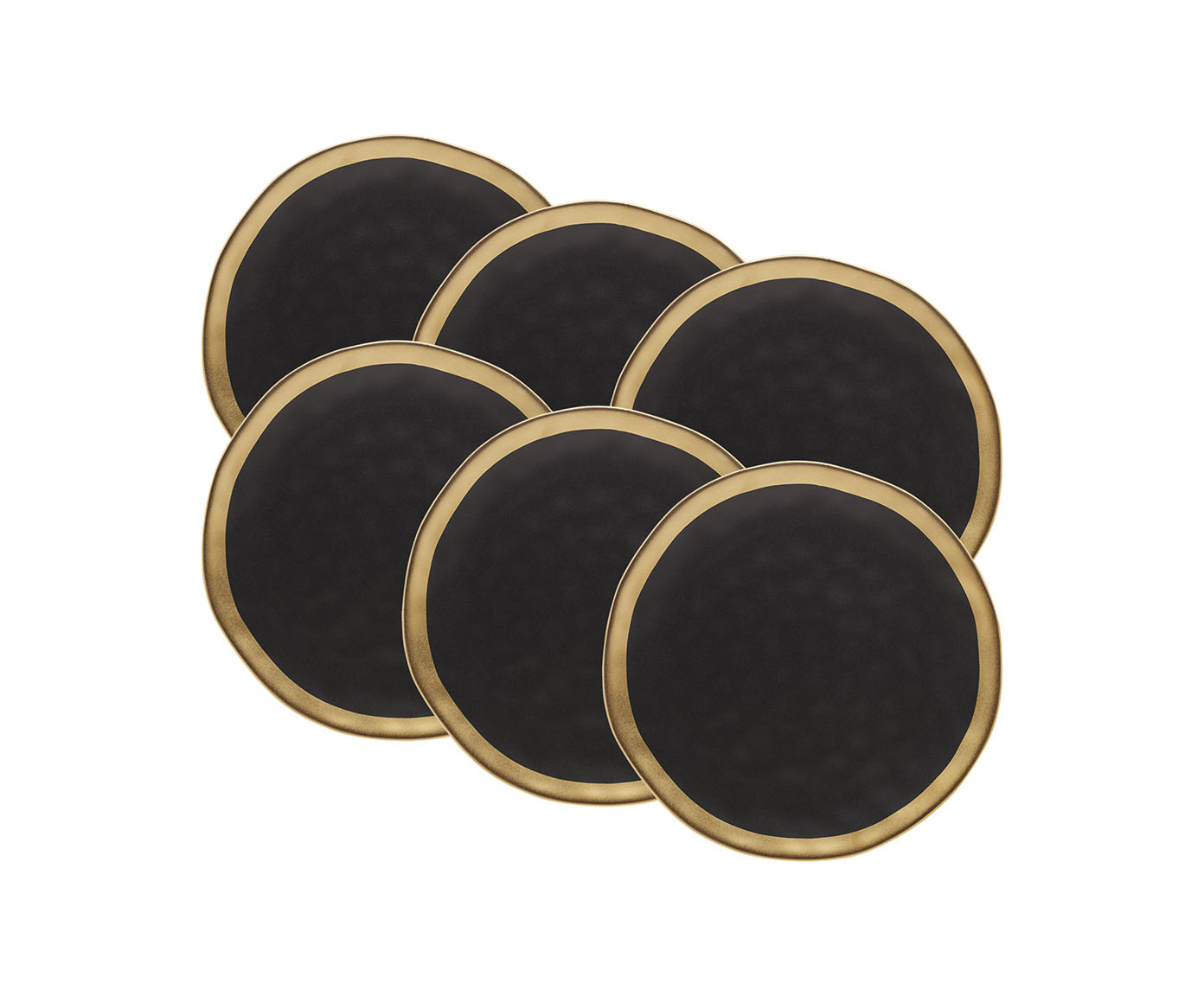 Prato Raso de Porcelana Dubai Preto e Dourado image number 3