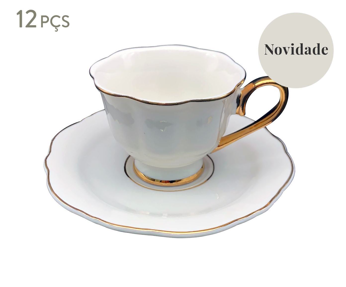 X&iacute;cara para Caf&eacute; com Borda Dourada Gasperin image number 0