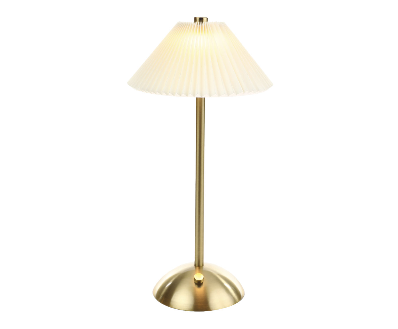 Lumin&aacute;ria de Mesa Pliss Dourado e Branco - image 0