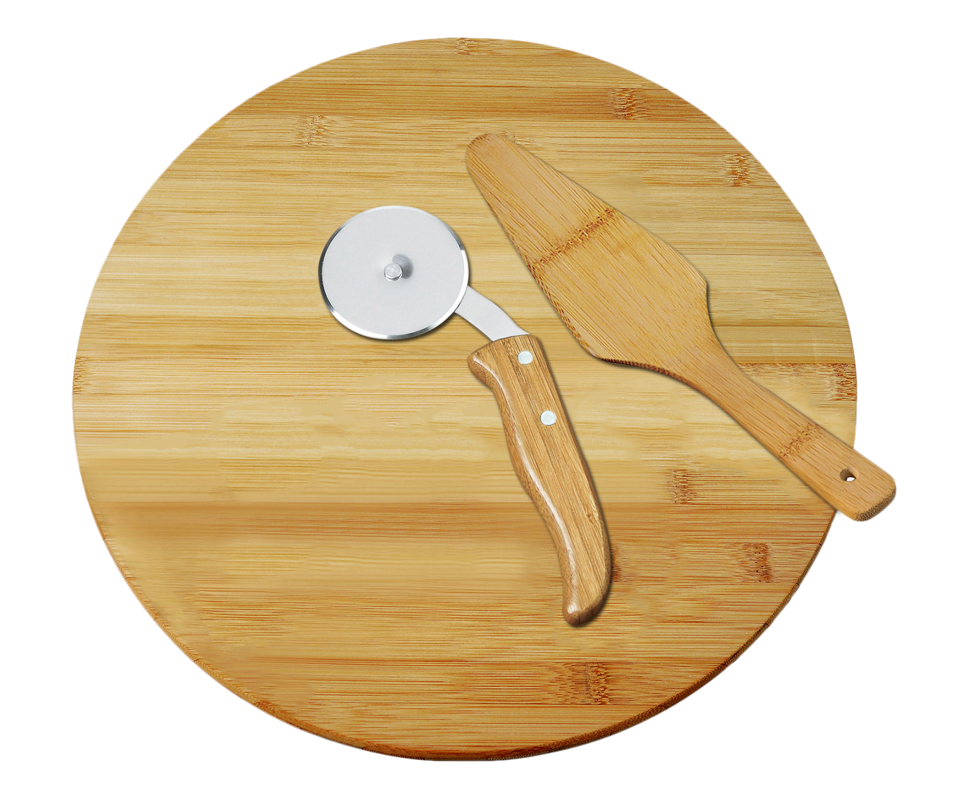 Jogo para Servir Pizza em Inox E Bambu Napoli - image 0