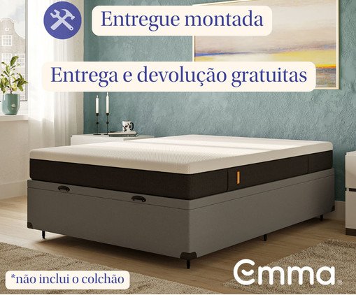Cama Ba&uacute; Emma + Colch&atilde;o Emma Original Cinza - Queen Size image number 5