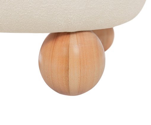 Poltrona Ball Feet em Boucle Aveludado Branco image number 7