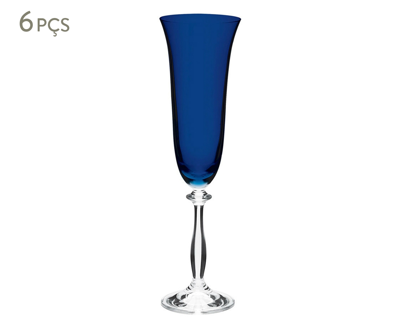 Jogo de Ta&ccedil;as para Champagne em Cristal &Acirc;ngela Azul Escuro - image 0