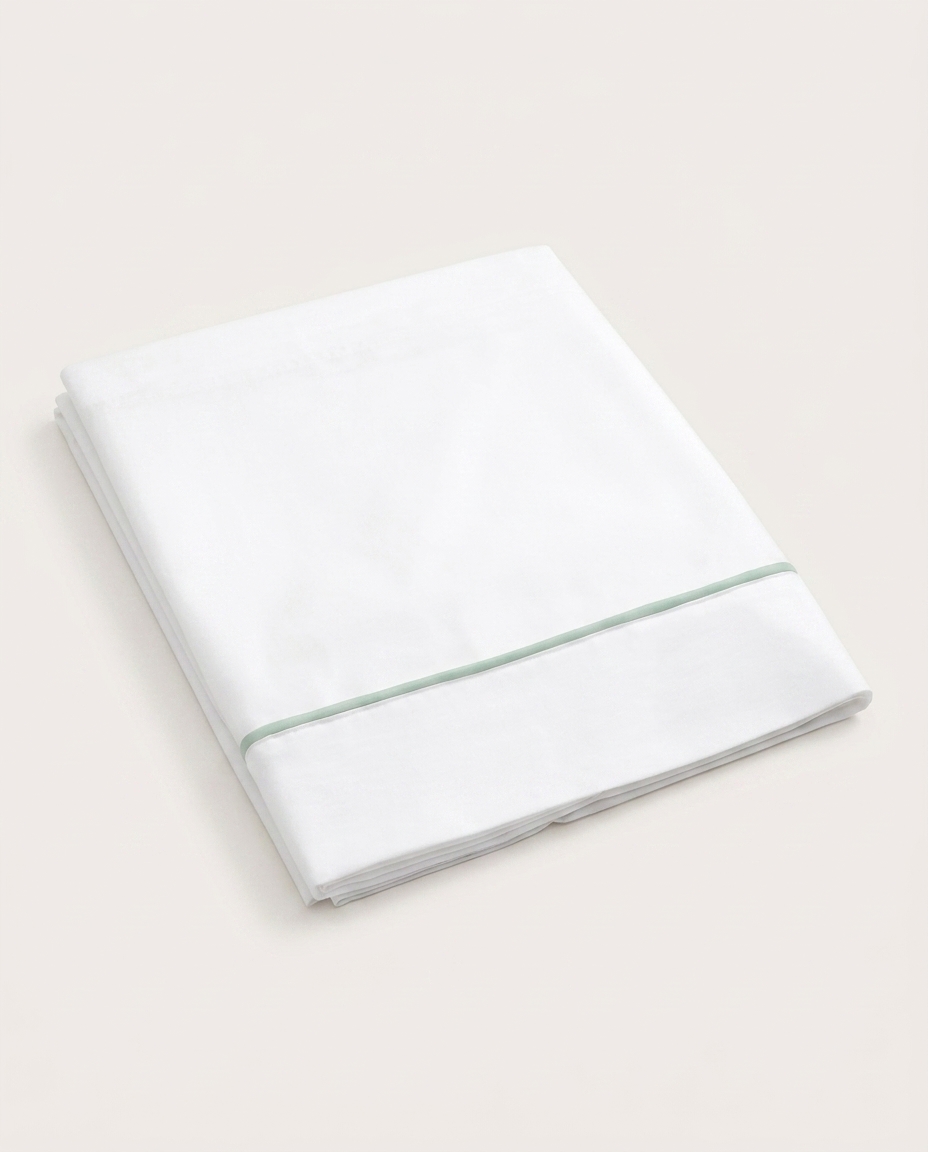 Len&ccedil;ol Superior Basics em Vivo Branco e Verde Menta 200 Fios image number 4