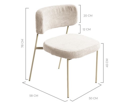 Jogo de Mesa de Jantar Org&acirc;nica Taupe Slim Boucle Off White image number 4