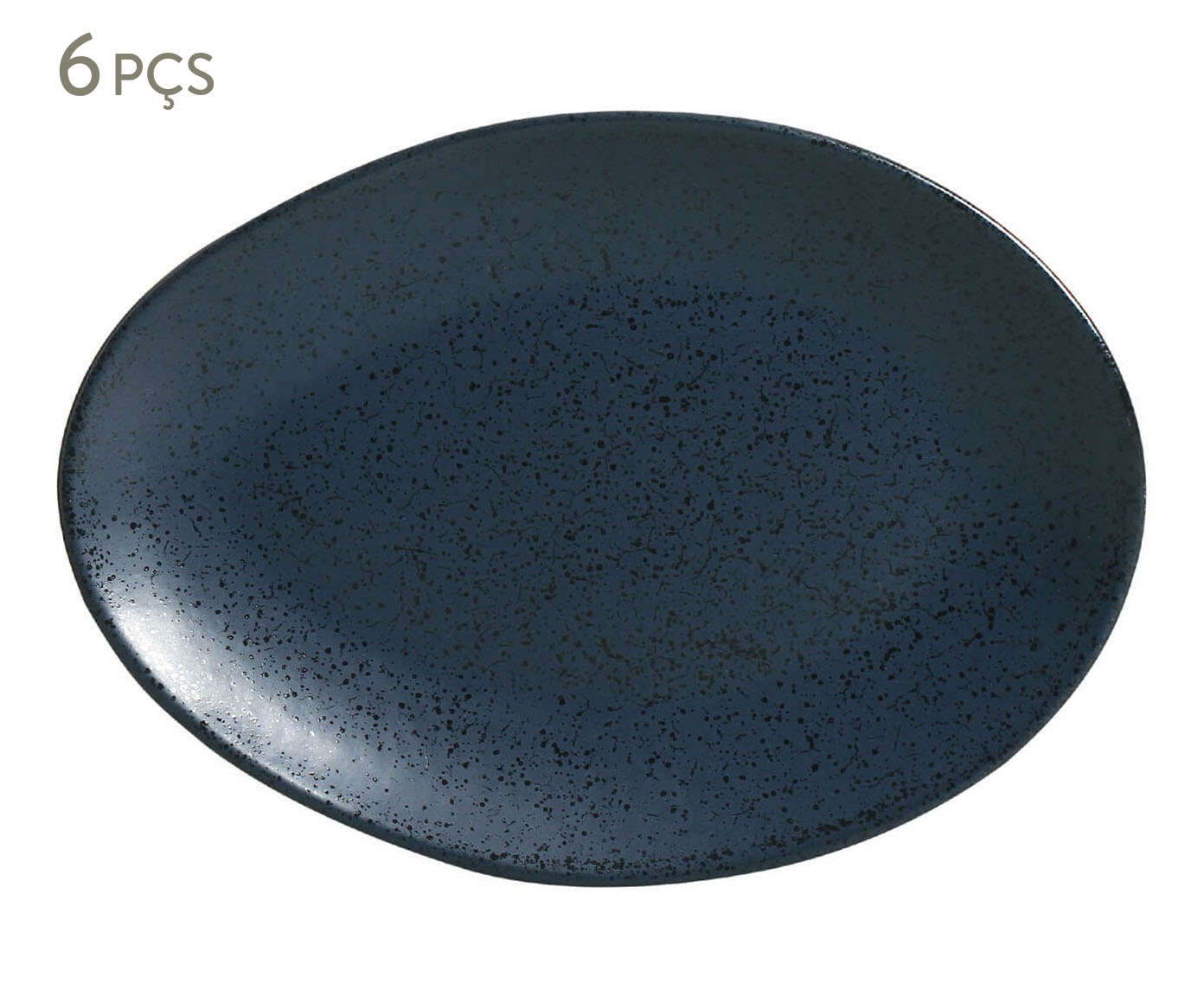 Jogo de Pratos para Sobremesa Oval Org&acirc;nico Night Blue image number 0
