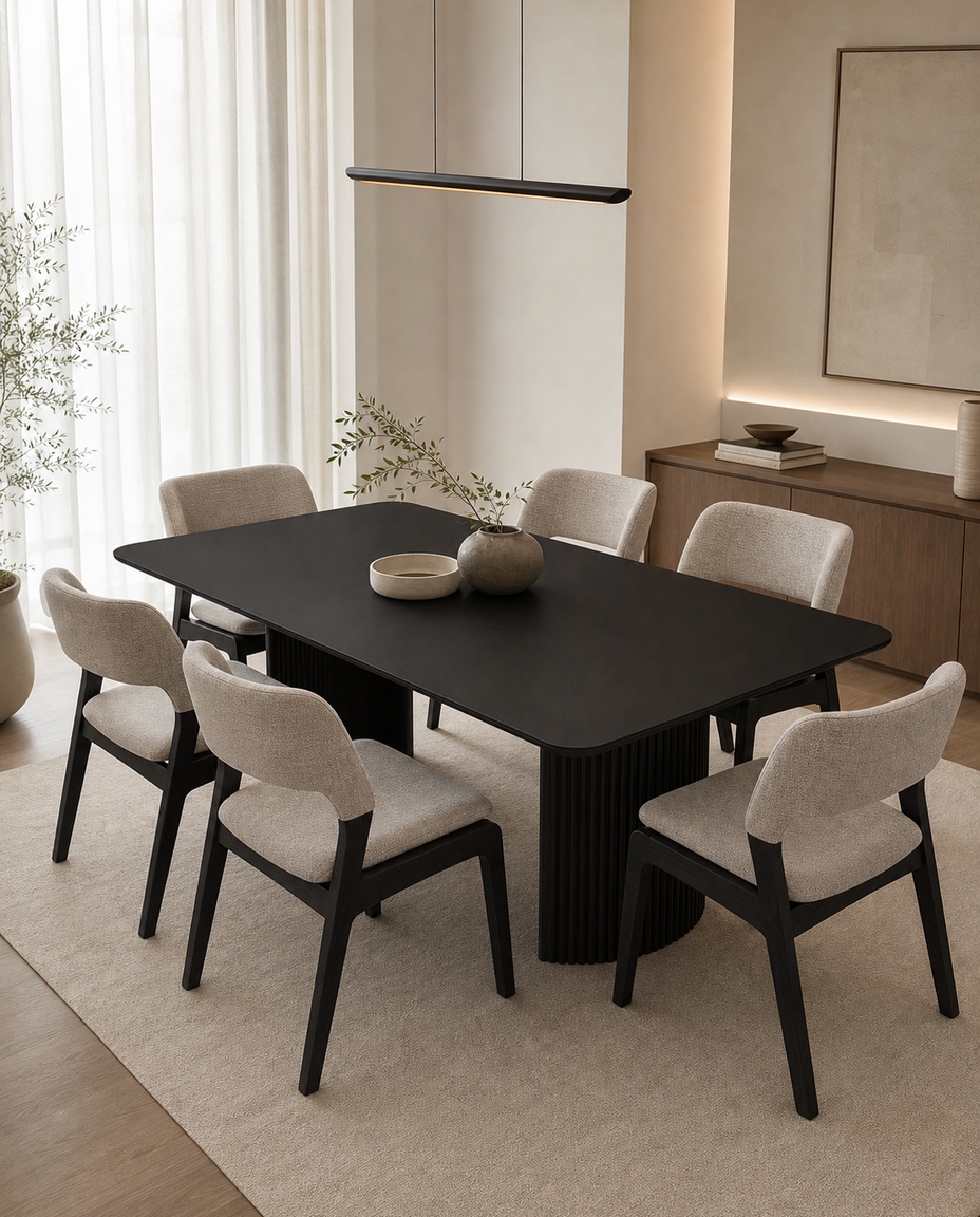 Base de Jantar com Tampo L&iacute;via Safira Preto Acetinado - image 1