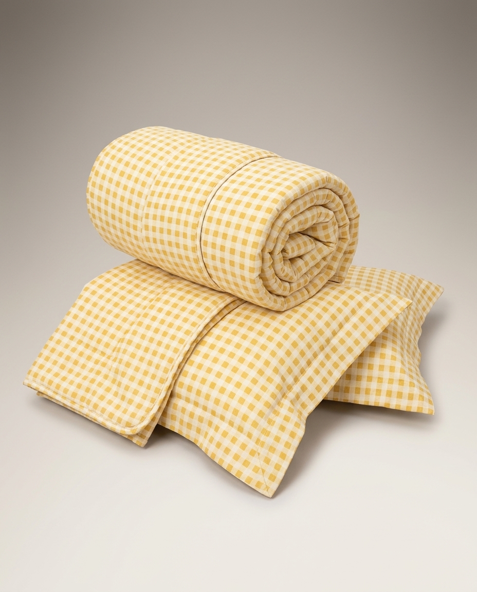 Jogo de Cobre-Leito Mini Vichy Mostarda 200 Fios image number 5