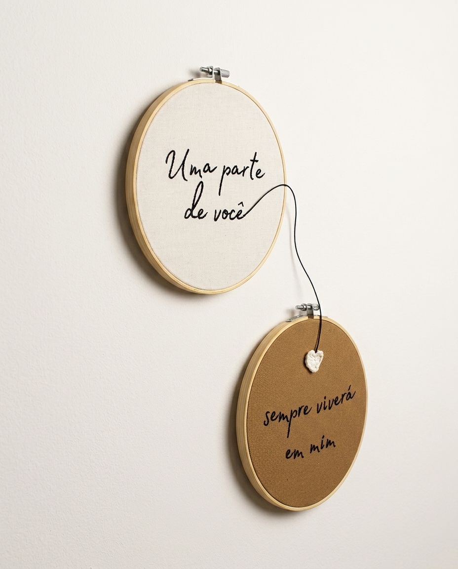 Conjunto de Bordado Decorativo "Voc&ecirc; Viver&aacute; em Mim" - image 0