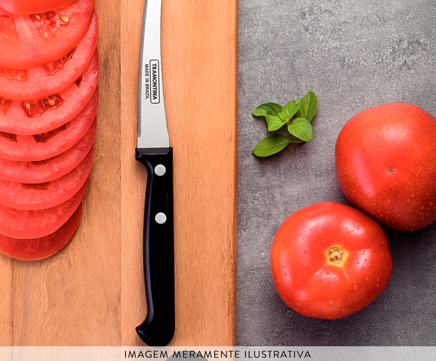 Faca para Tomate em Inox Thale 5" - Preta - image 1