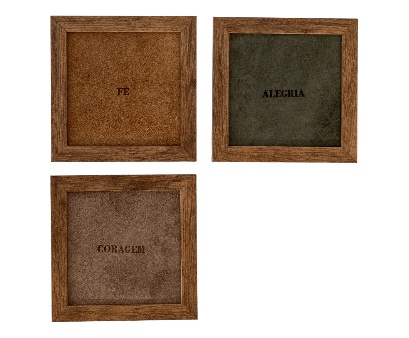 Jogo de Quadros Trio "F&eacute;, Alegria e Verde" - image 1
