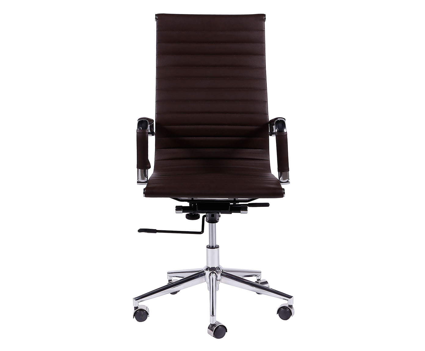 Cadeira Girat&oacute;ria com Rod&iacute;zios Alta Office Eames Esteirinha Marrom - image 1