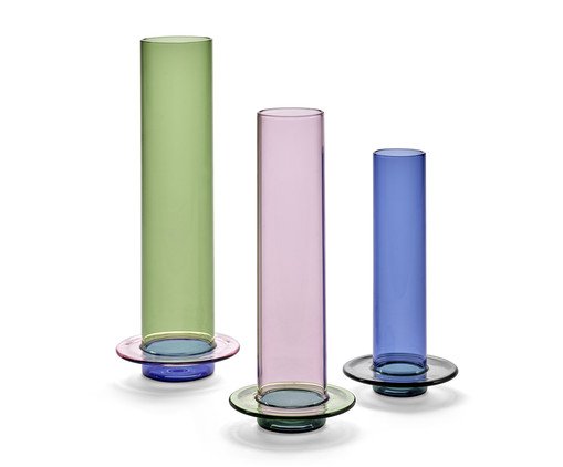 Vaso Glass Towers Verde e Roxo image number 1