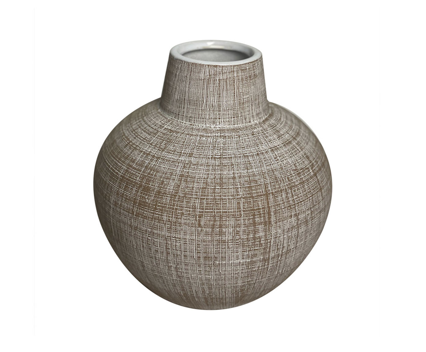 Vaso Decorativo Cinzelo Marrom e Branco - image 0