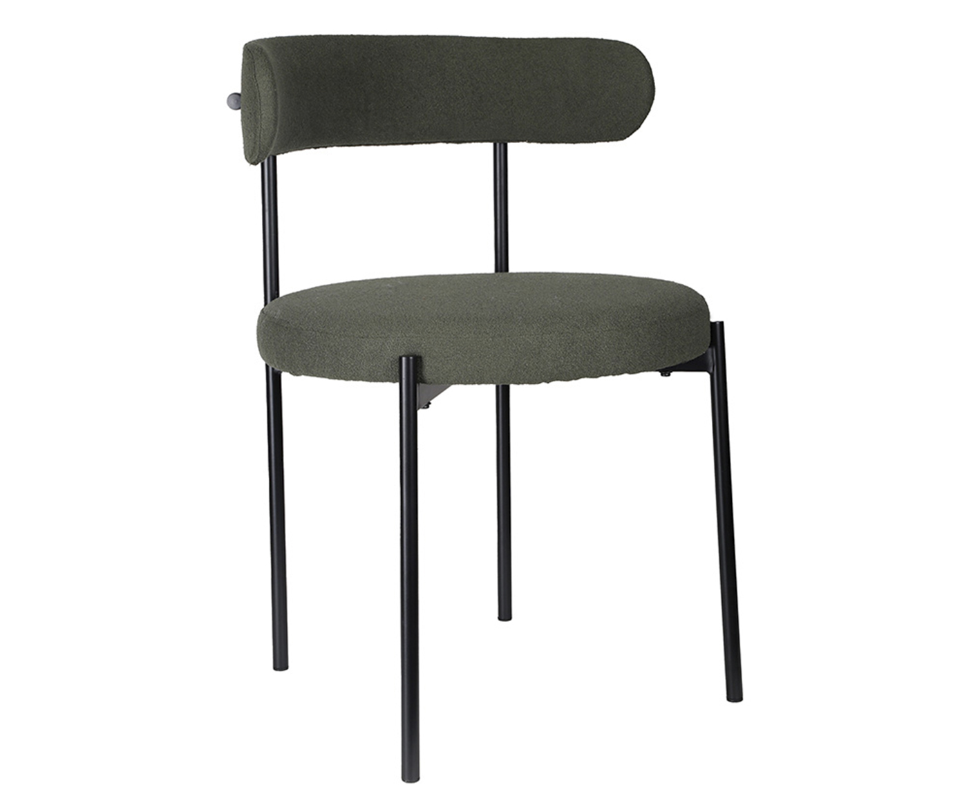 Cadeira Serena Boucle Verde Oliva Base Preta image number 1