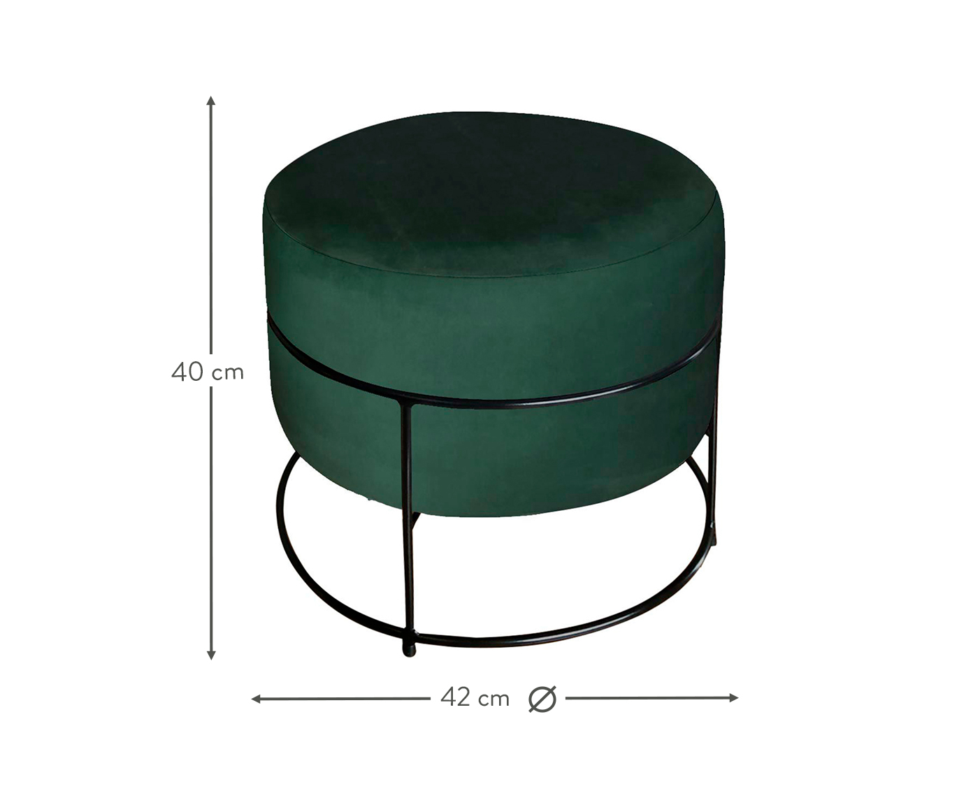 Puff em Veludo Lena Empilh&aacute;vel - Verde Musgo image number 3