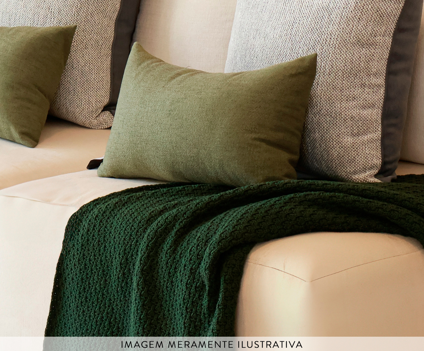 Kit Almofadas N&eacute;voa Cinza e Verde Oliva - image 1