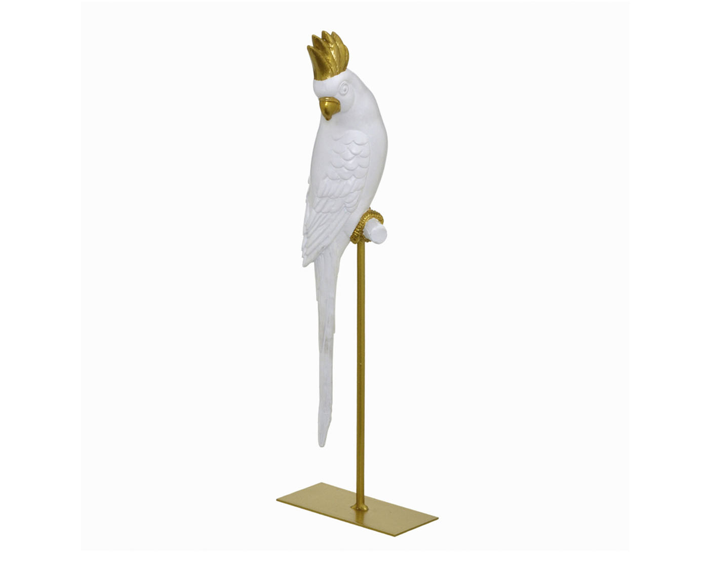 Adorno Papagaio em Resina - Branco - image 0
