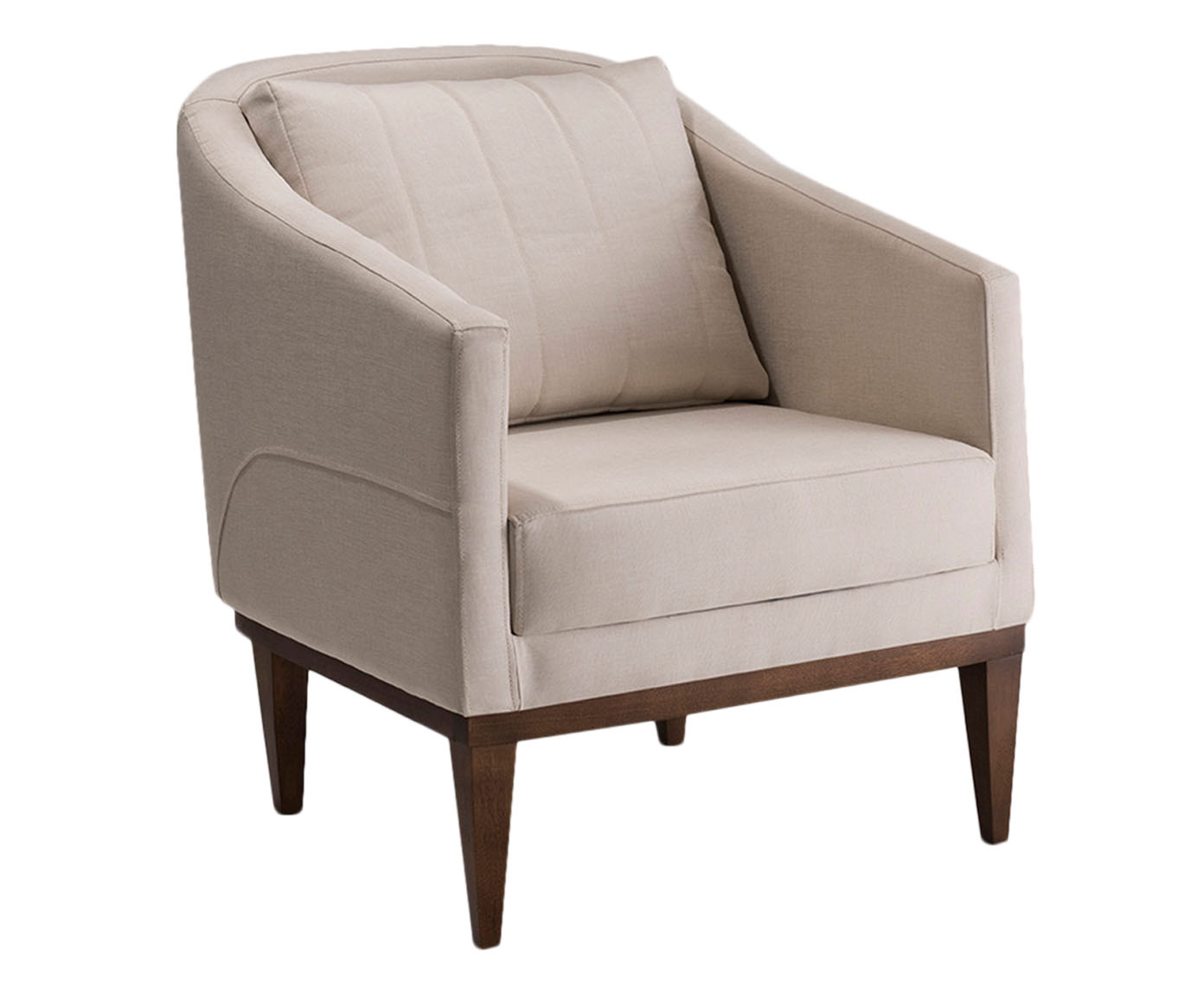 Poltrona Bege com Base Imbuia Agatha - image 0