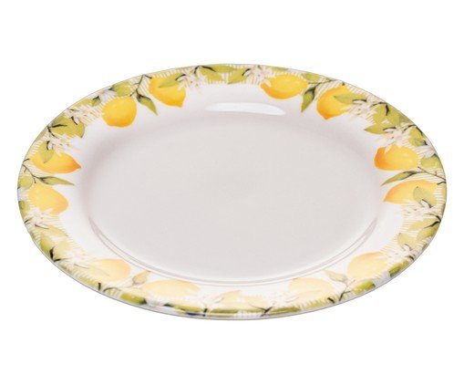 Prato para Sobremesa Siciliano Branco e Amarelo image number 1